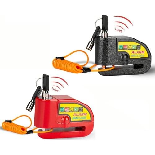 Waterproof Motorcycle Alarm Lock Bike Lock Security Anti-theft Lock Moto Brake Lock + Carrying Pouch + Disc Lock Reminder Cable
