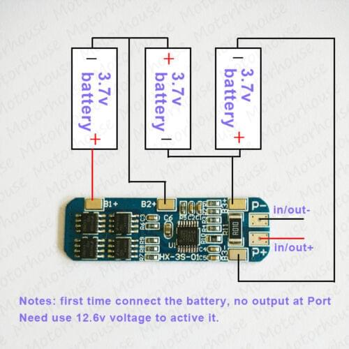 8A Battery BMS Protection PCB Board For 3S 3-cell 12.6V 11.1V Li-ion Lithium 18650 14450 Battery