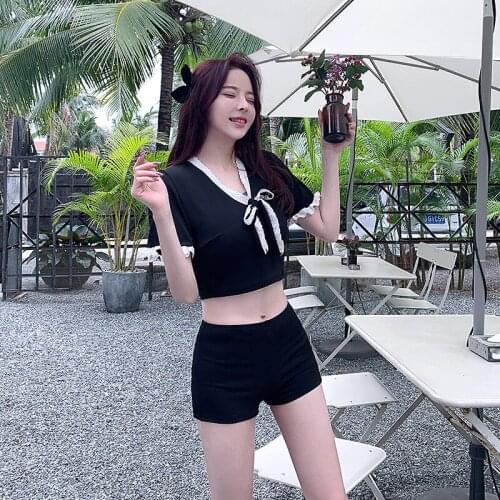 Female Swimwear Women Separate 2021 Ladies Swimsuit Retro Style Plus Size Sports Swim Suit Split Bikini Mayo New Skirt Short