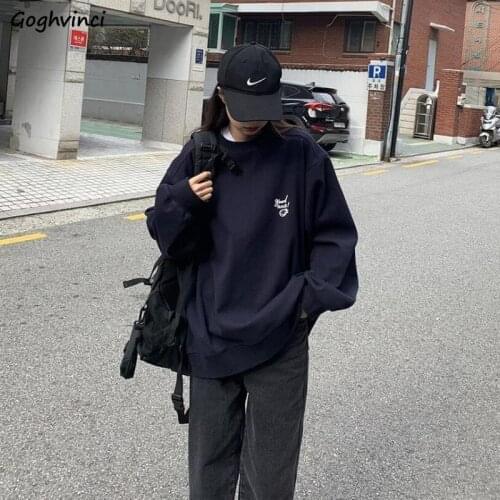 Hoodies Women Oversized Sweatshirts Thick Long-sleeve Loose Korean Students Printed Harajuku Ulzzang Casual All-match Streetwear