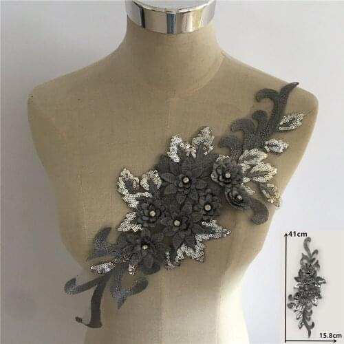 1 piece of 3D three-dimensional flower decoration applique sequins rhinestone embroidery DIY clothing craft supplies accessories