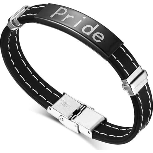 2021 Fashion Stainless Steel Silicone Material PRIDE Logo Fashion And Good Luck Personalized Bracelet Suitable For Women And Men