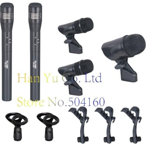 5 sets drum pickup microphone professional jazz drum microphone Mic Set In Box