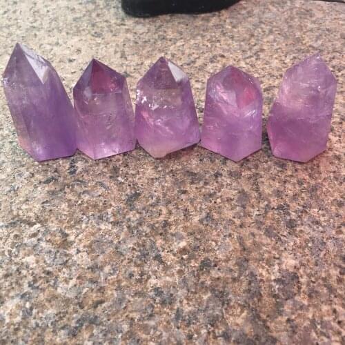 5pcs energy stone 100% natural stones and minerals amethyst quartz crystal wand point healing crystals for home decoration