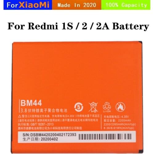 2020 For Xiaomi Redmi Hongmi 1S / 2 / 2A Battery BM44 Smartphone Replacement Batteries 2200mAh High Capacity Phone Battery