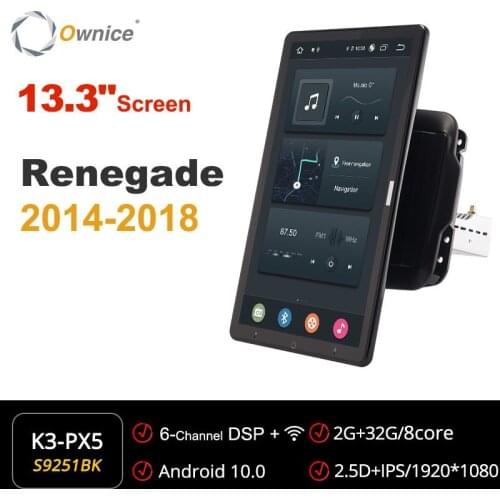 Ownice 13.3 Inch 1920*1080 Android for Jeep Renegade 2014 - 2018 Car Radio Auto Multimedia head Unit Auto Rotatable