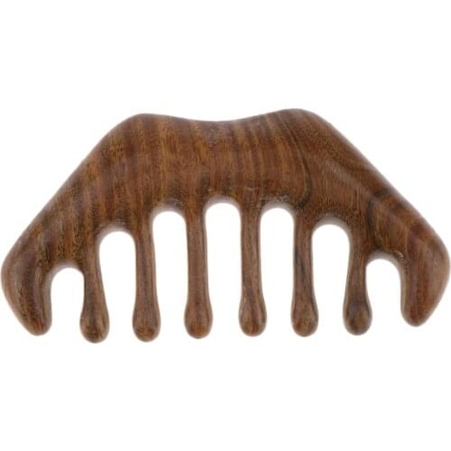 Seamless Handmade Anti-Static Wide Teeth Natural Green Sandalwood Massage Detangling Hair Comb