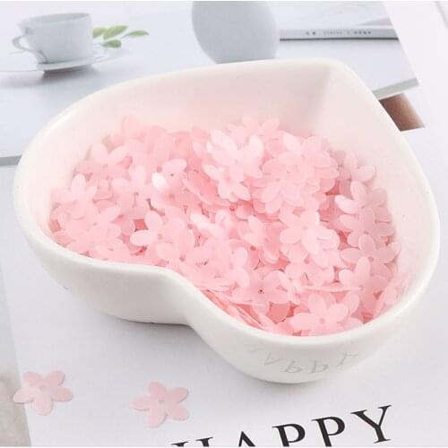 Sequin Matte Pink Color Lentejuela 10mm Cup Five Finger Flower Sequins Paillettes Sewing Wedding Craft Women Garments Accessory