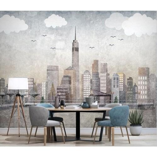CJSIR Custom Photo Mural Wallpaper Geometric City Architecture Wall Stickers House Decoration Bedroom Murals Wall Papers Decors