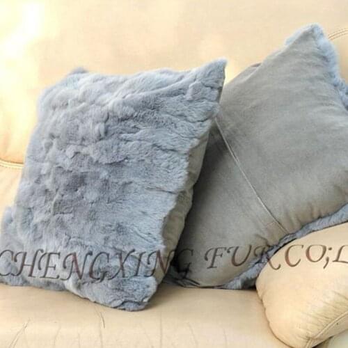CX-D-27 Home Decoration Handmade Rex Rabbit Fur Luxury Cushion Cover