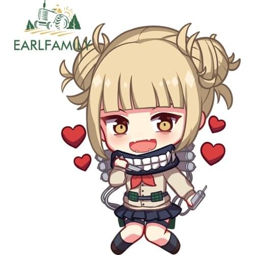 EARLFAMILY 13cm x 10.2cm for Himiko Toga RV Car Stickers Camper Decal Car Refrigerators Waterproof Anime Funny Occlusion Scratch