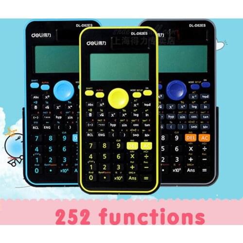 Scientific Calculator D82es Dual Power Solar Coin Battery 3 Color Multifunction Student Math Function Calculator Random Shipping