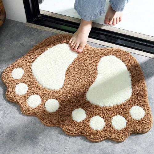 40*60cm Foot Print Bath Mats Non Slip Soft Absorbent Mat Bathroom Toilet Kitchen Home Living Room Soft Microfiber Pad Carpets