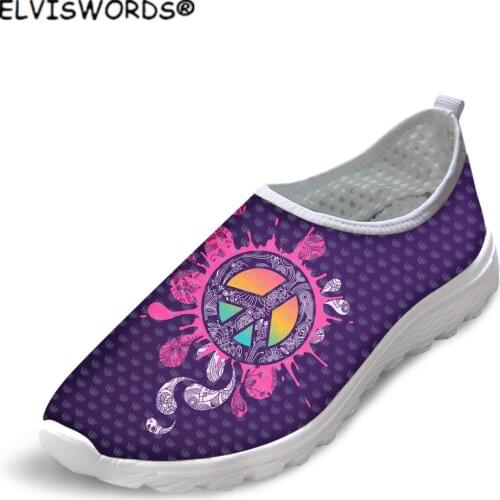 ELVISWORDS Shoes Women Vintage Pattern Mandala Prints Comfortable Slip on Air Mesh Sneakers for Lady Non-slip zapatos mujer 2021