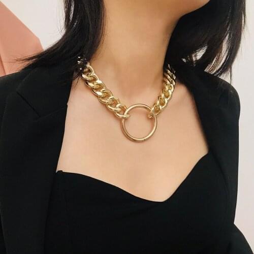Statement Pendant Necklace for Women Gold/silver Color Clavicle Necklaces Punk Sweater Chain Fashion Jewelry 2019 Party