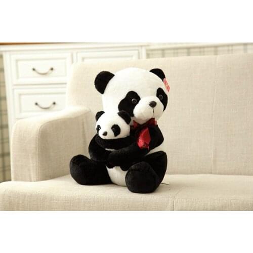 About 30cm lovely panda hug baby , plush toy soft pillow christmas gift b1355