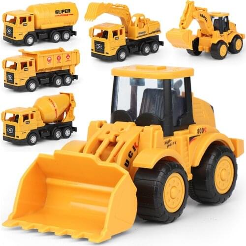 Mini Simulation Engineering Cars Diecast Plastic Car Construction Vehicle Excavator Model Toys for Children with Toy Boys Gifts