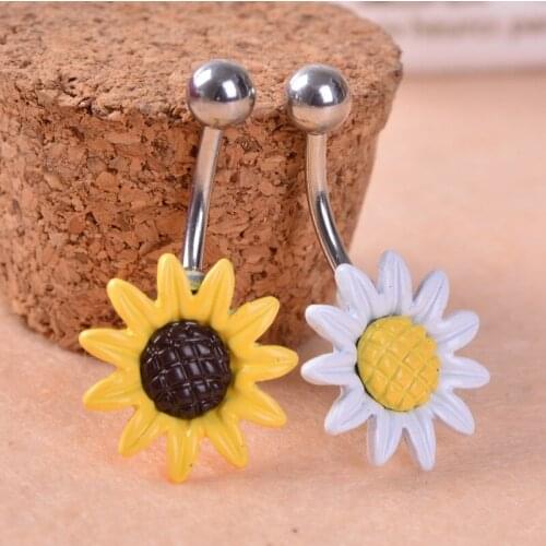 Fashion Personality Small Fresh Daisy Navel Belly Button Ring for Women Sexy Body Piecing Jewelry Gifts
