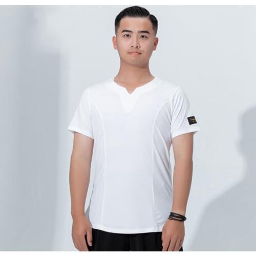 Sexy Latin Dancing Shirts For Male Short Sleeves 4 Color Male Shirts Nice Quality Mens Ballroom Chacha India Dance Clothes 7043