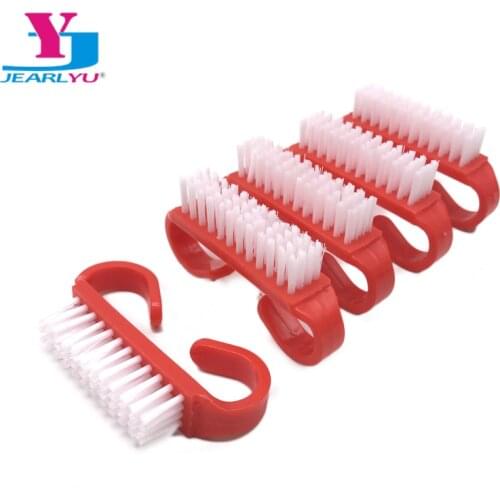 10pcs/lot Nail Cleaning Brush Red Nail Art Manicure Pedicure Tools Soft Nail Care Dust Clean Handle Scrubbing Brush File Makeup