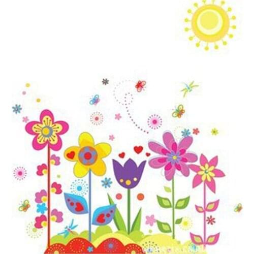 New Flower Butterfly Removable Vinyl Decal Art Mural Home Decor Kids Wall Stickers Home Decor Living Room Room Decorations