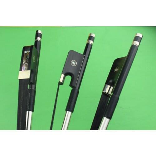 New PRO Carbon fiber Double Bass Bow 3/4 size ebony frog black horse hair