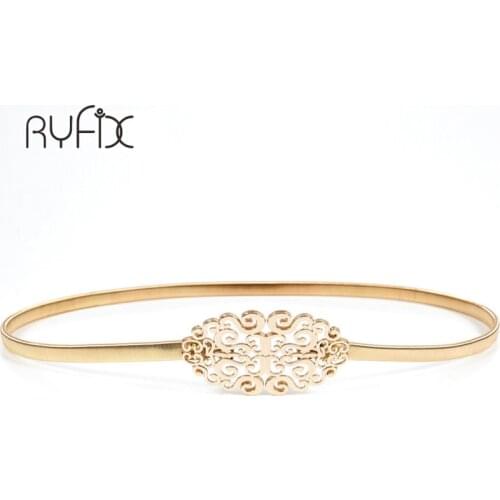 Flora Waist Womens Metal Chain Belt FashionElegant Young Girl Crystal Jewelry Gold Belt For Woman dress Coat BL359