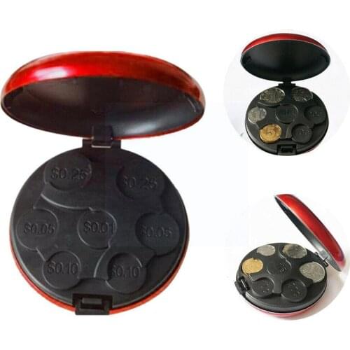 Various Colors Coin Box Dispenser Coins Purse Wallet Holders Aluminum Organizer Alloy+plastic Storage Boxes Money Box F6R2