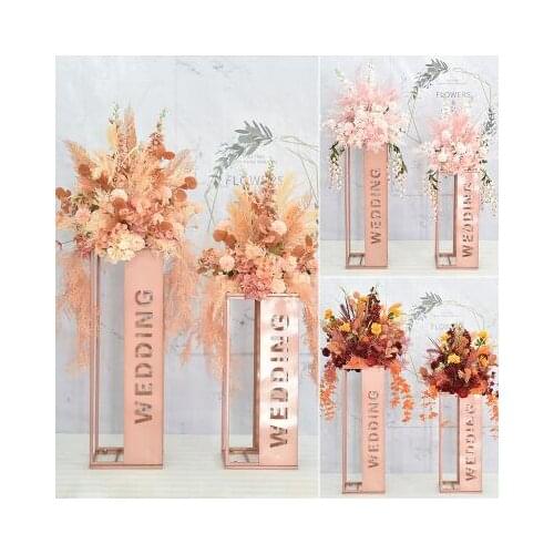 Wedding props geometric iron art shelf hotel wedding T stage street guide decoration window flower ball ornament props