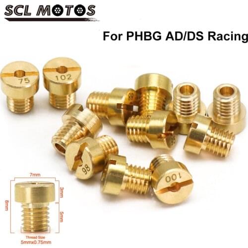 SCL MOTOS 12pcs/set M5 Thread Replacement #45-#102 Motorcycle Carburetor Main Jets For Dellorto SHA PHBG Carb Injector Nozzle