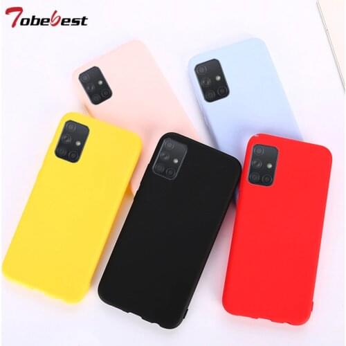 Candy Solid Color Silicone Case For Samsung Galaxy A51 A71 A81 A91 A01 A11 A21 A70E A41 A31 A21S M51 M31 5G A30 A50 A70 Cover