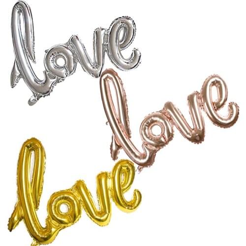 Ligatures Love Letter Foil Balloon Engaged Wedding Anniversary Valentines Day Happy Birthday Party Decoration Photo Props