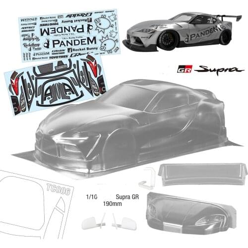 High quality Supra GR A90 1/10 drift RC PC body shell lampshade 190mm width Transparent drift body shell RC hsp hpi trax Tamiya