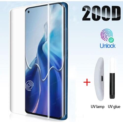 UV Tempered Glass On For Xiaomi 11 Liquid Full Glue Touch Sensitive Screen Protector Xiami Xiomi mi11 Protective Glass