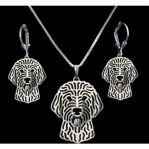 Womens Goldendoodle Jewelry Set Lovers' Metal Dog Shaped Jewelry Set