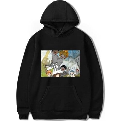 Winter Warm Promised Neverland Hoodie Unisex Fashion leisure Long Sleeve Anime Print Student Hooded Pullovers Loose Sweatshirts