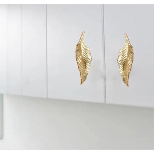 63HA 1Piece Metal Knobs European Retro Furniture Drawer Furniture Knob Door Leaf Design Handles Home Sturdy Durable