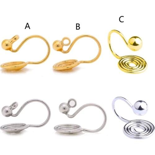 10Pack Clip-on Earring Converter with Easy Open Loop DIY Earring Turn Any Studs or Pierced into Clip on Jewelry Findings