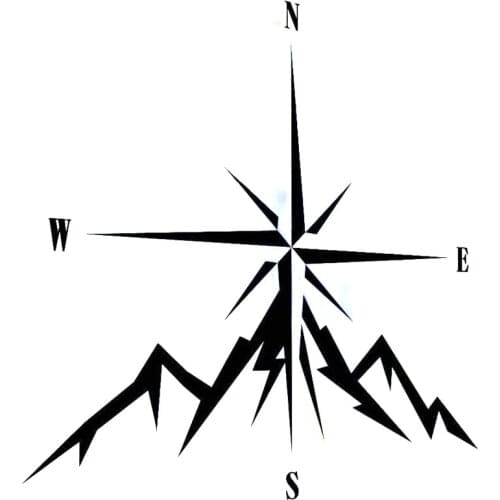 11.8cm*12.9cm NSWE Fashion Compass Rose Navigate 4x4 Offroad Car Sticker Vinyl Decals S6-3545