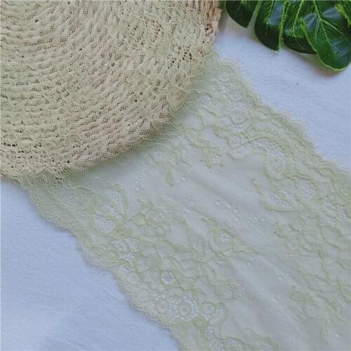 19.5cm Light Green Eyelash Elastic Knitting Lace Fabric Dress Underwear Accessories Sewing Diy Decorative Accessories E1013