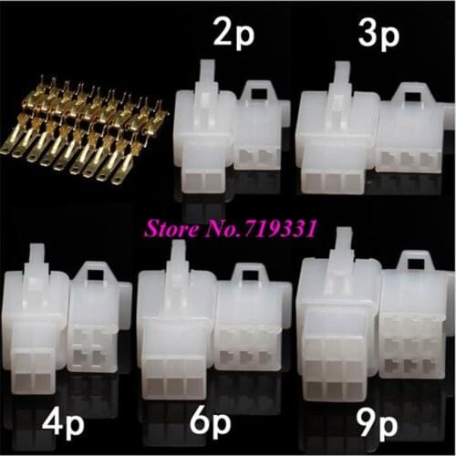 20sets 2.8mm 2/3/4/6/9 pin Automotive 2.8 Electrical wire Connector Male Female cable terminal plug Kits Motorcycle ebike car