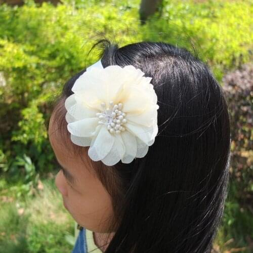 20 Colors Chiffon flower Headband Girls hair band Floral Headbands Hair bow FOE Elastic hairbands Headwear Hair accessories