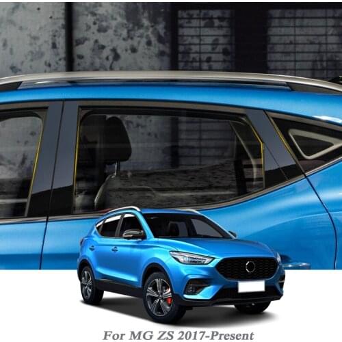 6pcs Car Styling For MG ZS 2017-Present Car Window Trim Sticker Middle Column Stickers PVC External Auto Accessories