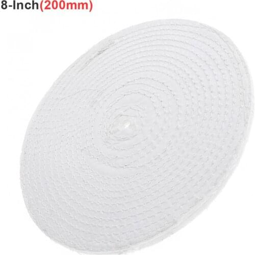8 Inch T-shaped White Cotton Cloth Polishing Wheel Mirror Polishing Buffer Cotton Pad with 10mm Hole for Metal Polishing NEW