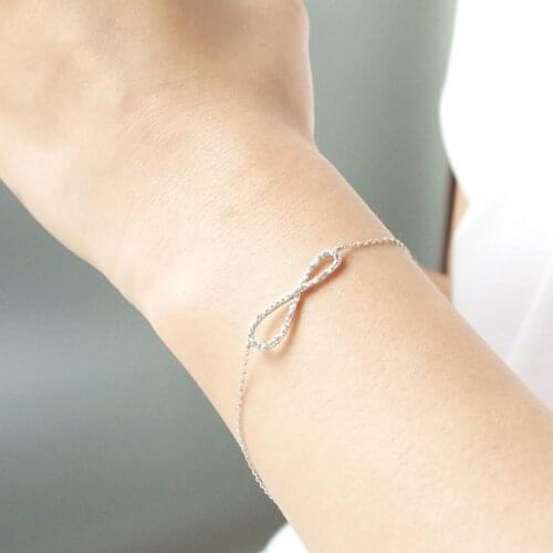 CZ Lopsided Infinity Bracelet -- Gold /Silver/Rose Gold 3 colors Free combination