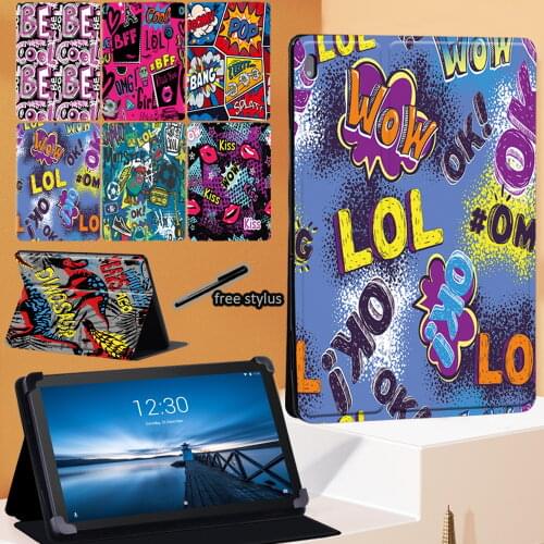 Graffiti Art Series Tablet Cover Case for Lenovo Tab E10 10.1"/Tab M10 10.1"/M10 FHD Plus 10.3" Adjustable Folding Stand Cover