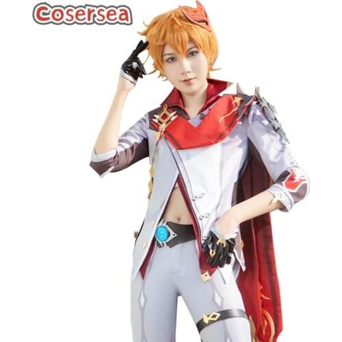 Cosersea Game Genshin Impact Tartaglia Cosplay Costume Male Outfit Halloween Full Set