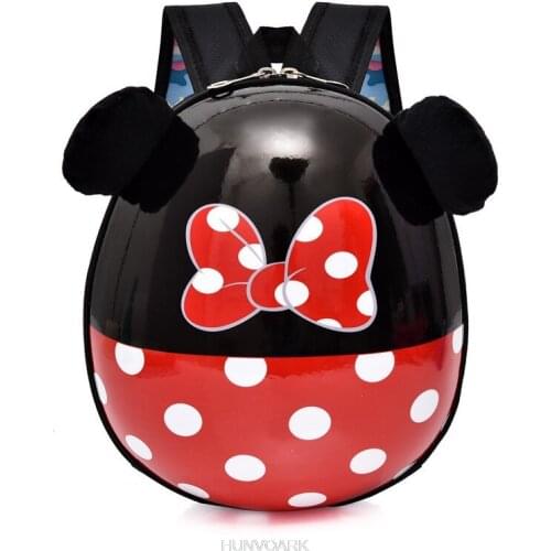 Disney Minnie Mouse Backpack 3D Cartoon Eggs Backpack Kindergarten Children School Bag Toddler Girls Boys Outdoor Travel Mochila