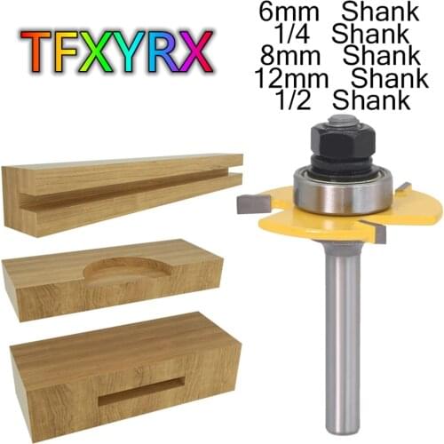 1pc 3 Flutes T-slot Biscuit Router Bit Woodworking Chisel Cutter Carpenters Carving Knife for Wood 6 8 12mm 1/4 1/2 Inch Shank