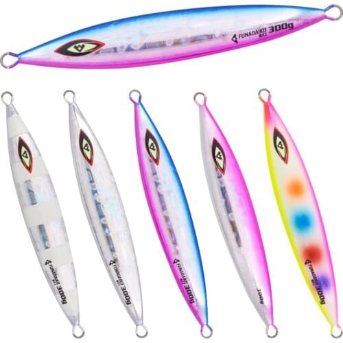 FUNADAIKO slow jig jigging lure metal jig fishing lure fishing jig lure glow stripe jig 600g 800g metal jig lure